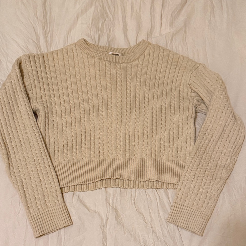 Cotton On Ribbed Knit Sweater in Cream